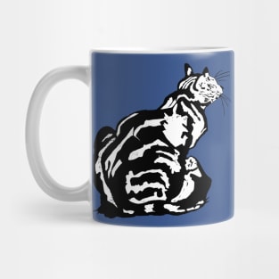 Back View Of An Insubordinate Tabby Cat Illustration Mug